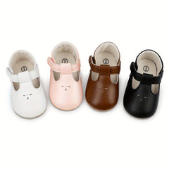 Baby Girls Leather Princess Shoes Soft Crib Prewalker Shoes