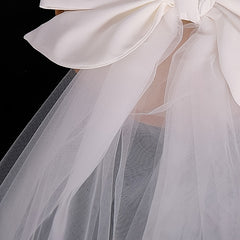 Bridal Veil Lace Tulle Wedding Bridal Veil +Bowknot
