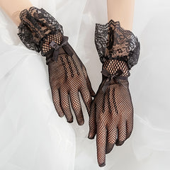 Women's Full Finger Fishnet Lace Gloves - Wedding/Performance/Bridal