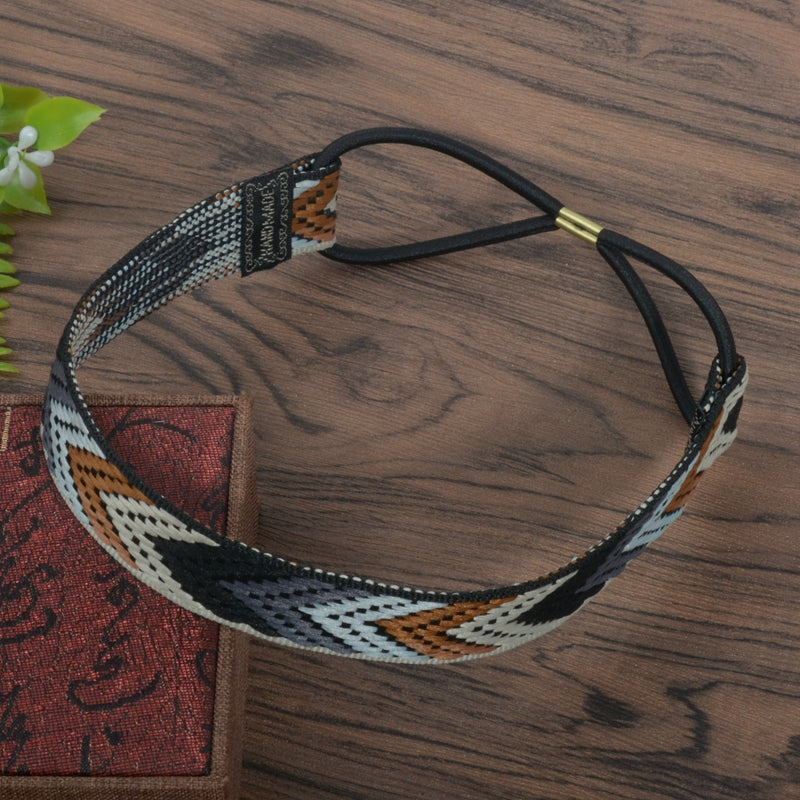 Bohemian Elastic Headband Retro Arrow Tip Printed Headdress Hair Accessories