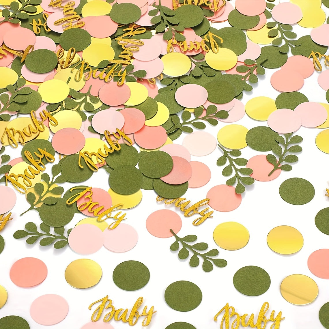 Leaf Dot Baby Letters Party Decoration Leaf Baby Shower Party Paper Confetti
