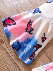 Girls' Butterfly Print Flared Pants Spring Summer Fall