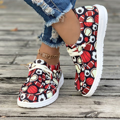 Women's Football Basketball Rugby Pattern Skate Shoes