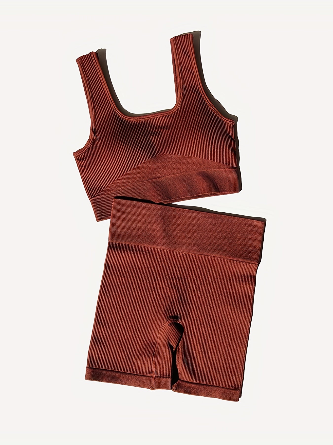 Womens Seamless Thread Tight Bra & Shorts Set - Sports Fitness Yoga Running