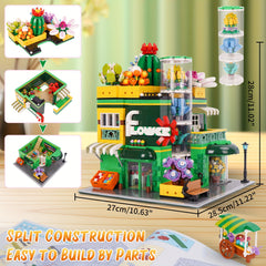 Flower Store Building Blocks Set Garden House Building Blocks With Street View