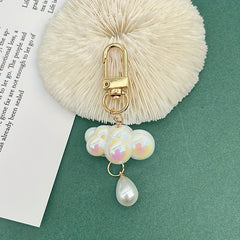 4pcs Cloud Pearl Keychain Bag Purse Pendant Birthday Gift