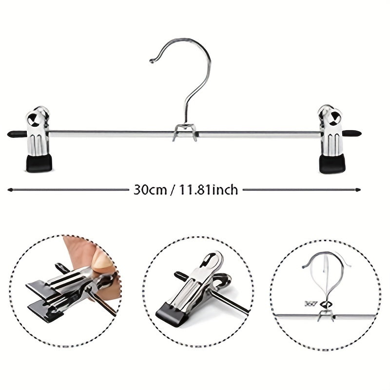 20/30pc Non-slip Pants Hanger Storage Rack with Adjustable Clip