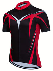 Men's Geometric Print Cycling Jersey Quick Drying Breathable Suit
