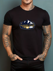 Camping Van Pattern Print Men's T-Shirt Graphic Tee Men's Summer Outdoor