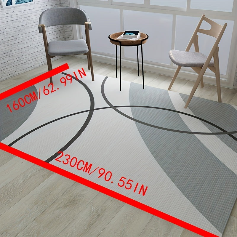 Modern Abstract Area Rug Non-Slip Soft Carpet Machine Washable Low Pile