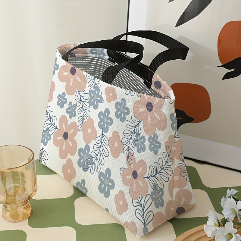 Floral Lunch Bag Thermal Insulated Waterproof for Outdoor