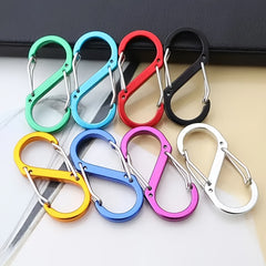 8pcs S-shaped Spring Buckle Snap Hook Bag Keychain Outdoor Accessory