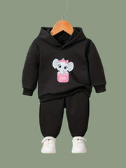 Kids Elephant Pocket Print Hoodie & Pants Set