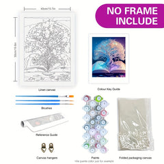 DIY Painting By Numbers Kits Canvas Arts Crafts Home Decor Book Tree 40x50cm