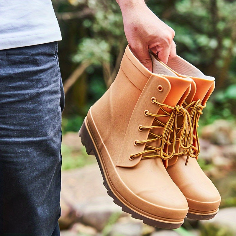 Men's High Top Rain Boots Non Slip Durable Waterproof Shoes
