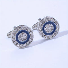 Rhinestone Round Cufflinks Suit Button Cufflinks Sleeves Shirt Studs
