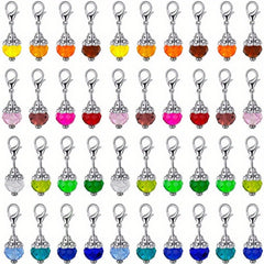 40pcs Crystal Keychain Pendant Key Ring Bag Accessory Necklace Charm