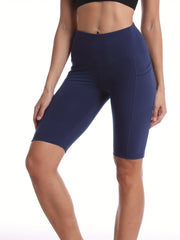 Seamless Yoga Sports Shorts High Waist Pocket