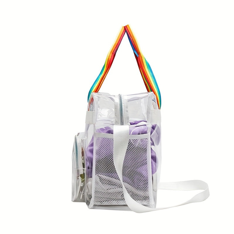Transparent Toiletry Bag PU Waterproof Storage Tote Bath Swim Travel