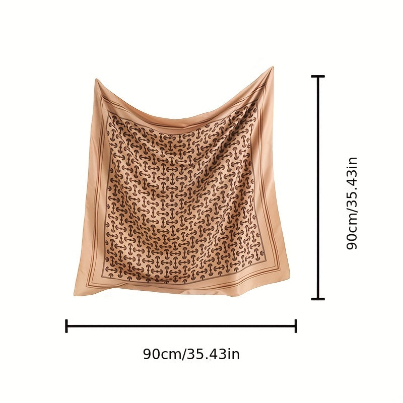 Anchor Full Print Bandana Square Scarf Silk Head Wraps Turban For Women