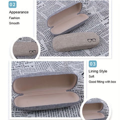 Linen Fabric Eyeglasses Case Hard Shell Protective Glasses Case