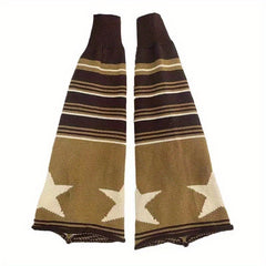 Star Print Striped Leg Warmers Flare Socks Women's Stockings