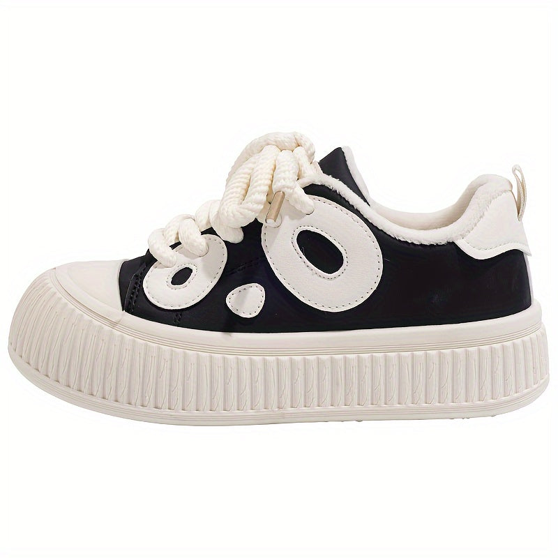 Women's Panda Pattern Platform Sneakers