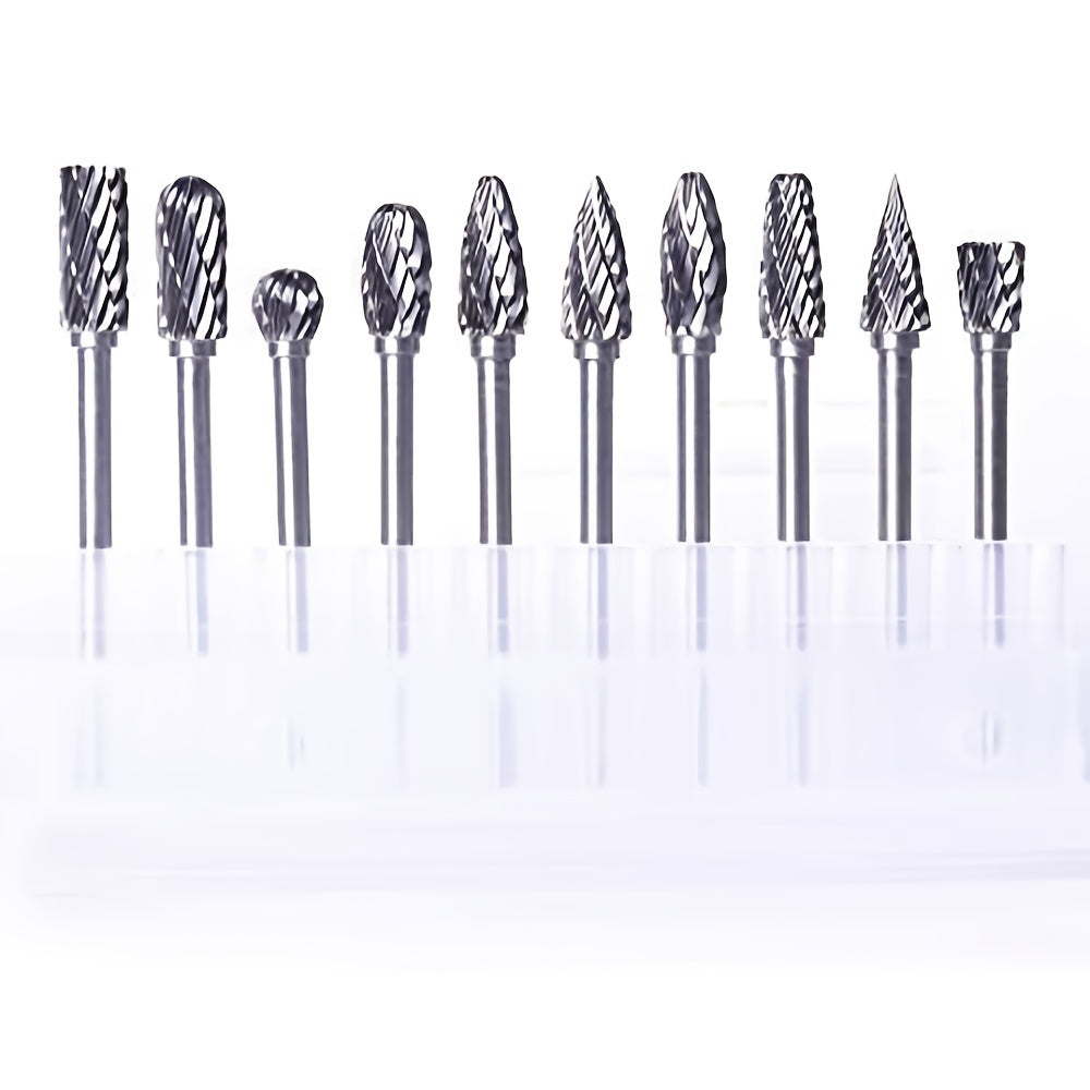10pcs Tungsten Carbide Burrs Sets Drill Diamond Burs