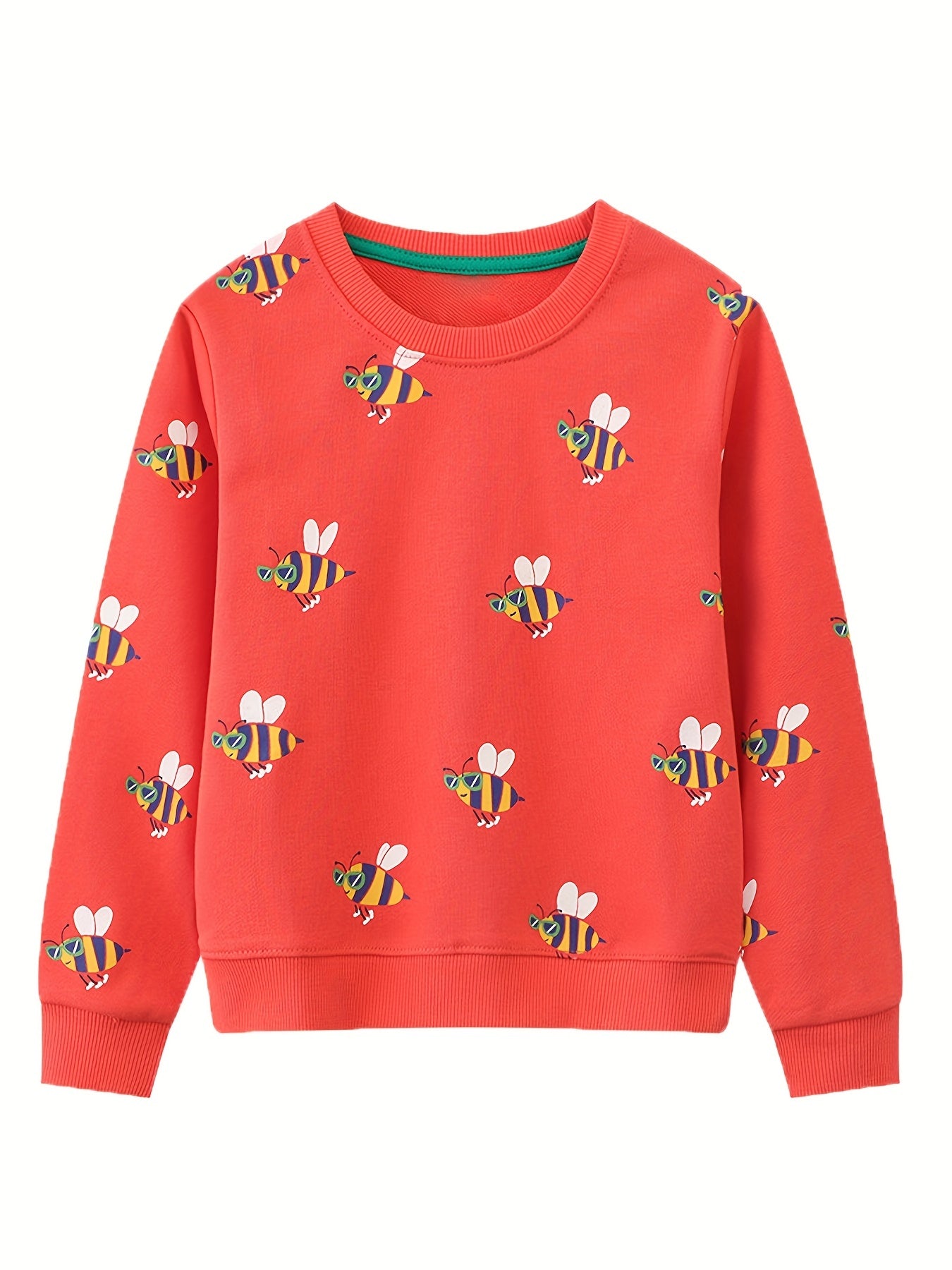 Floral Dinosaur Crew Neck Sweatshirt for Girls