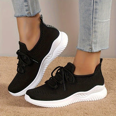 Women's Lightweight Running Shoes Lace up Breathable Mesh Sneakers
