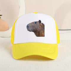Casual Capybara Mesh Stitching Cap Sun Protection for Summer Holiday
