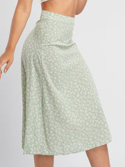 Ditsy Floral Slit Skirt Casual Loose Summer Women's Clothing