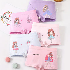 5pcs Princess Print Girl's Underwears Cotton Panties