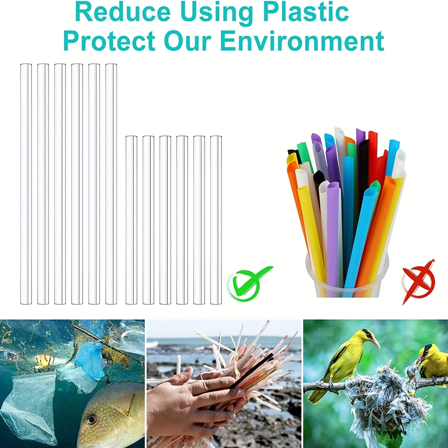 12 Pack Clear Glass Straws Shatter Resistant for Cocktails and Smoothies