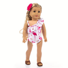 American Girl Doll Clothes Flamingo Swimsuit Doll Bikini Summer Bathing Suit