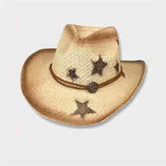 Vintage Western Straw Fedora for Women Summer Sun Beach