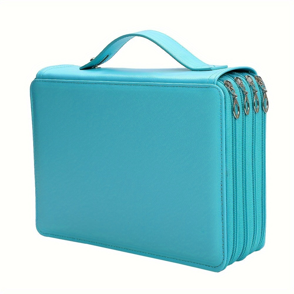 200 Slots Colored Pencil Organizer PU Leather Pencil Case Holder