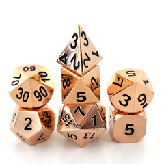 7pcs Metal Dice For Board Game, Faceted Dice For Entertainment