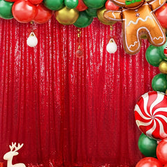 Red Sequin Backdrop Cloth Christmas Party Decoration