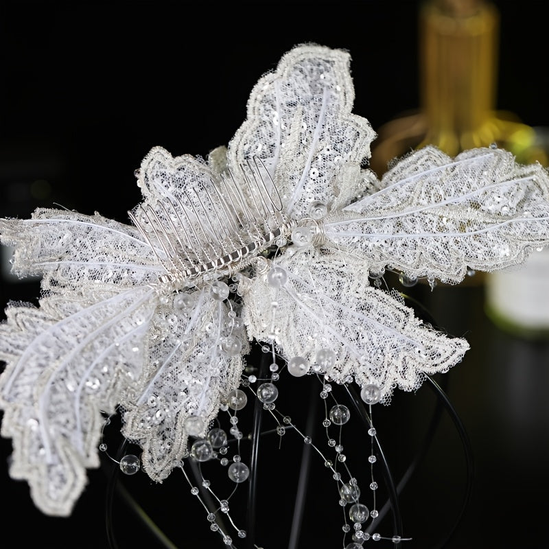 Bride Hair Comb Sequins Tassels Headwear Wedding Accessory