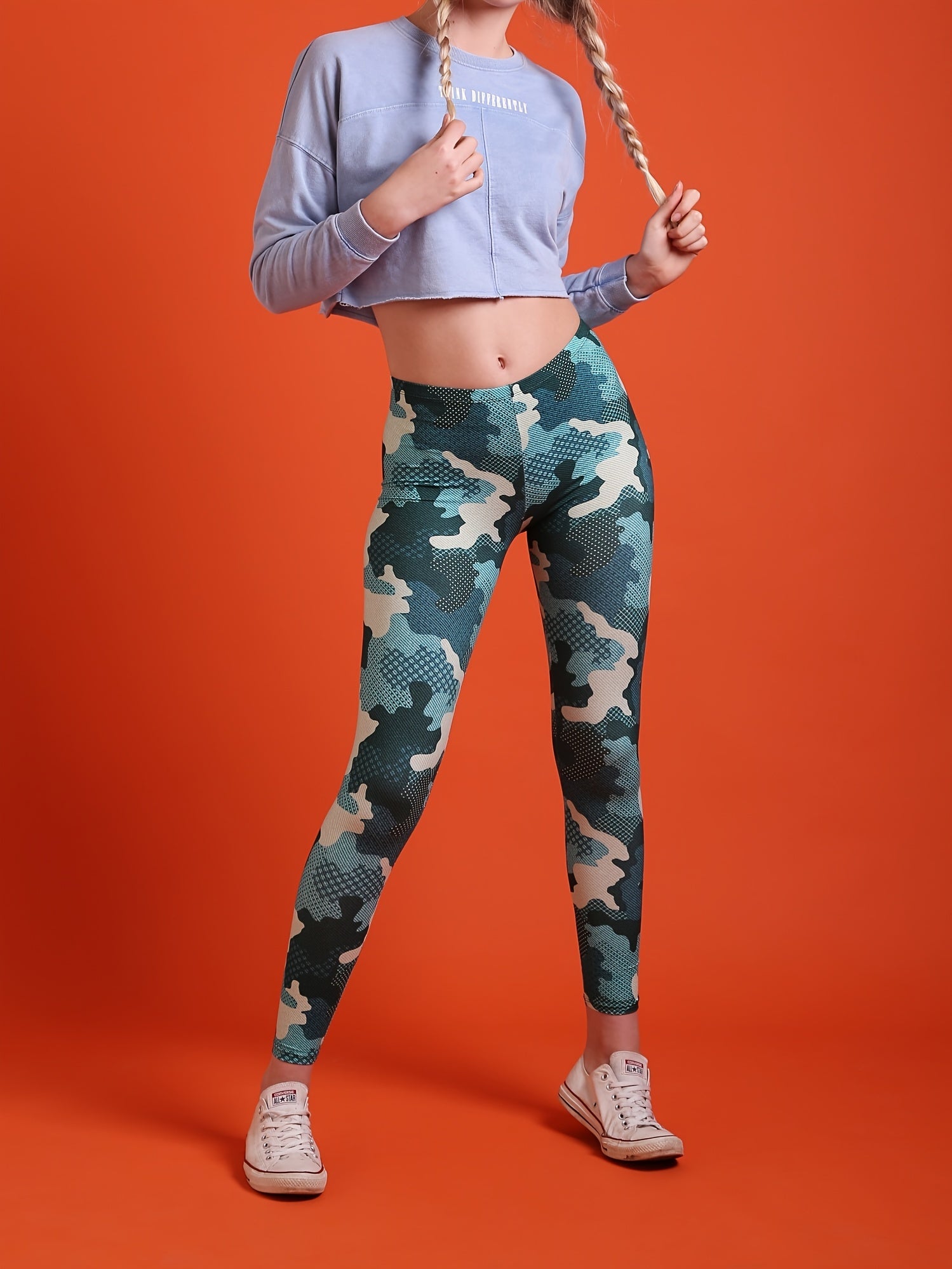 Camo Print High Waist Slim Leggings