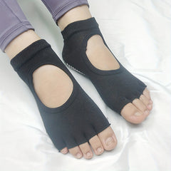 Non Slip Silicone Grip Ankle Socks Open Toe Pilates Yoga Fitness Dance