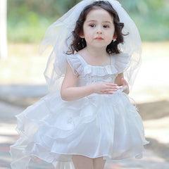 Girls Fancy Gauze Layered Puffy Dress