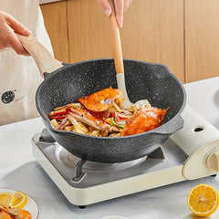 Non Stick Frying Pan 23 27 Wooden Handle Maifan Mineral Stone Cookware