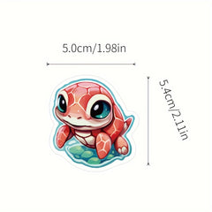 Sea Turtle Stickers 50pcs Colorful Ocean Animals Turtles Summer Sticker Pack
