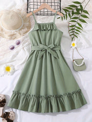 Girls' Ruffle Stitching Cami Dress for Party Going Out Casual Dress