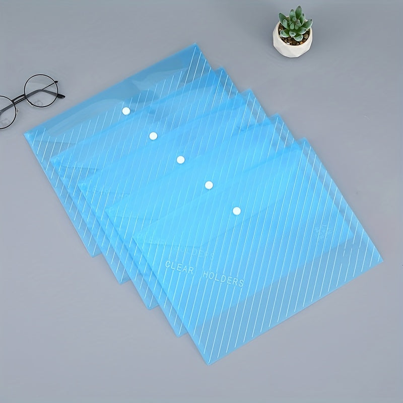 10pcs Transparent A4 File Bag Storage Organizer for Office School Supplies