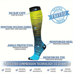 4 Pairs Copper Compression Socks for Women & Men 15-25 mmHg