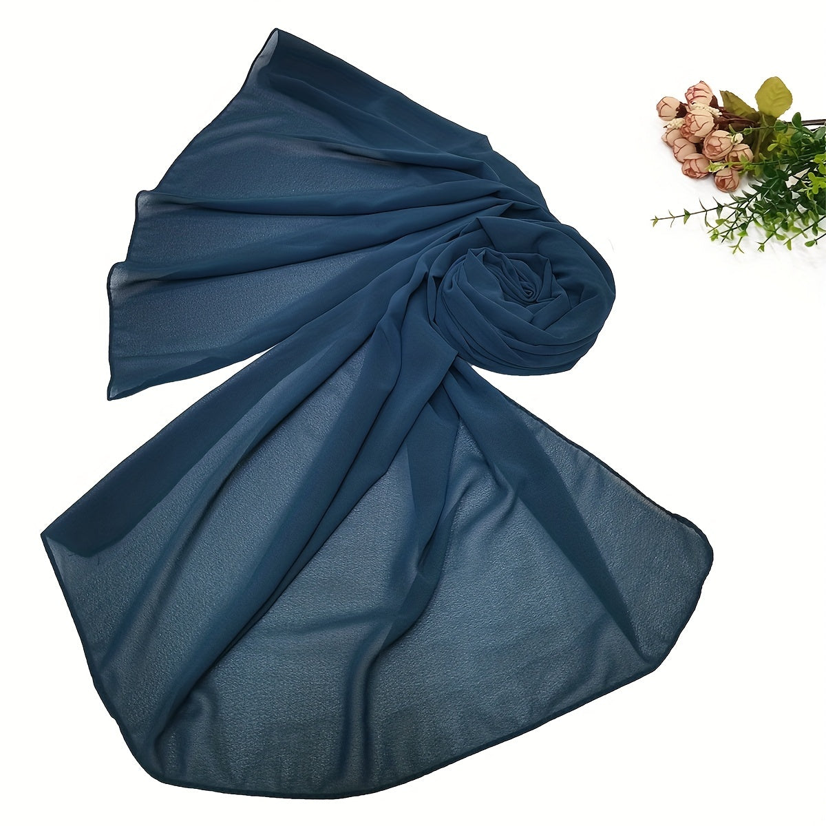 Solid Chiffon Hijab Thin Breathable Scarf Casual Shawl