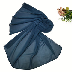 Solid Chiffon Hijab Thin Breathable Scarf Casual Shawl